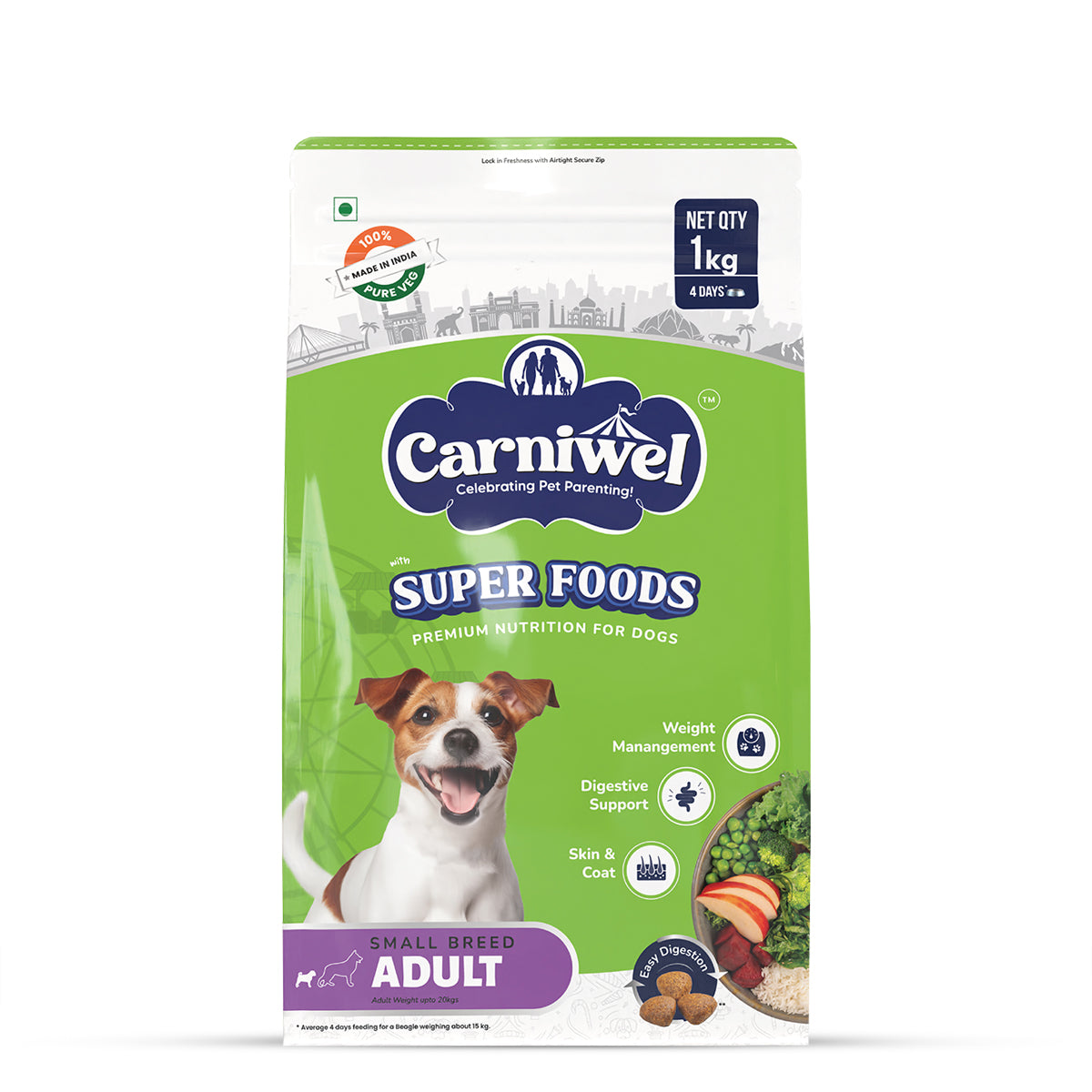 Carniwel Veg with Superfoods Dry Dog Food for Small Breed, Adult