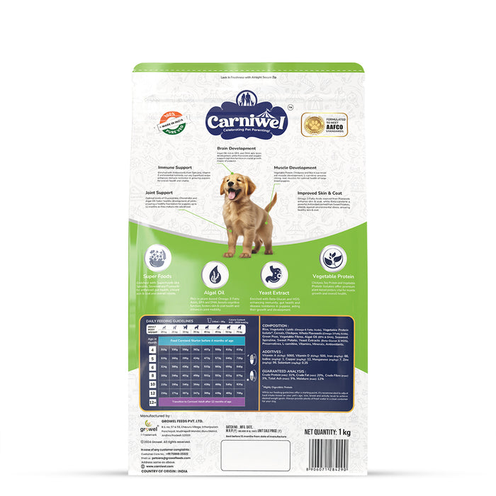 Carniwel Veg with Superfoods Dry Dog Food for Large Breed, Puppy