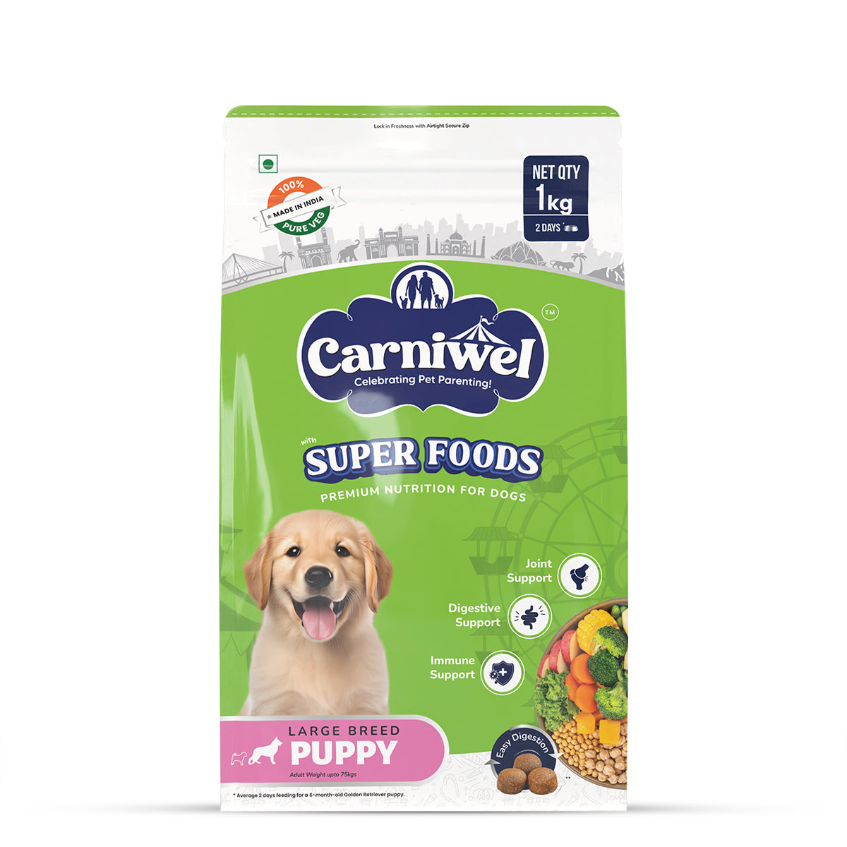 Carniwel Veg with Superfoods Dry Dog Food for Large Breed, Puppy
