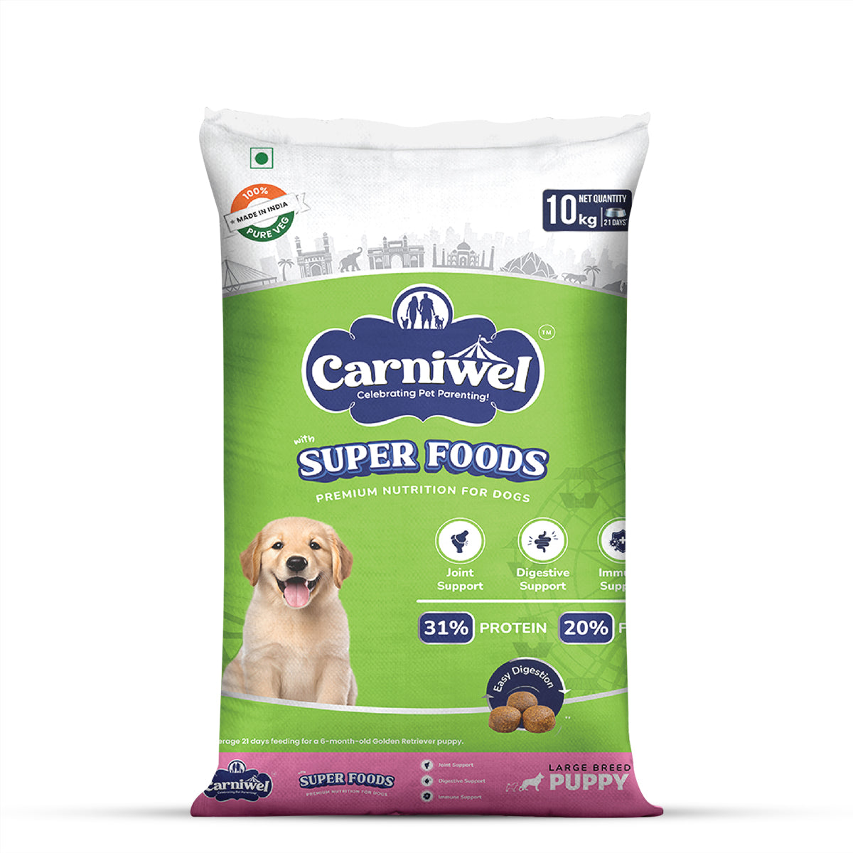 Carniwel Veg with Superfoods Dry Dog Food for Large Breed, Puppy