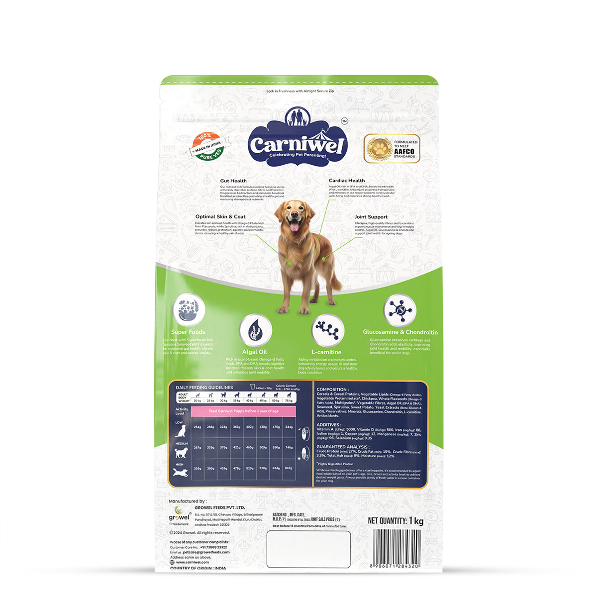 Carniwel Veg with Superfoods Dry Dog Food for Large Breed, Adult