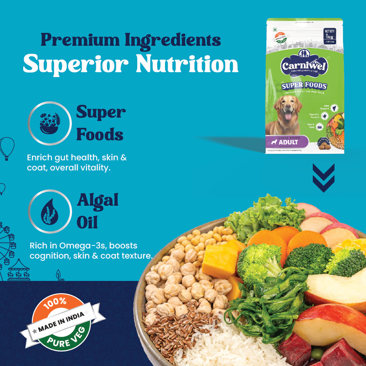 Carniwel Veg with Superfoods Dry Dog Food for Large Breed, Adult