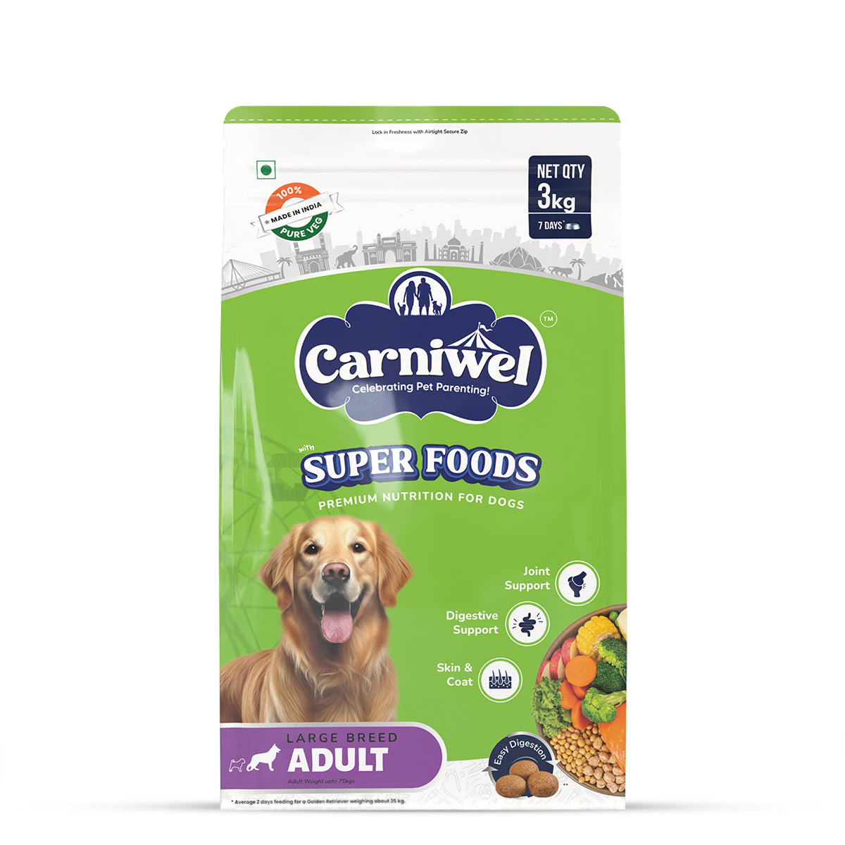 Carniwel Veg with Superfoods Dry Dog Food for Large Breed, Adult