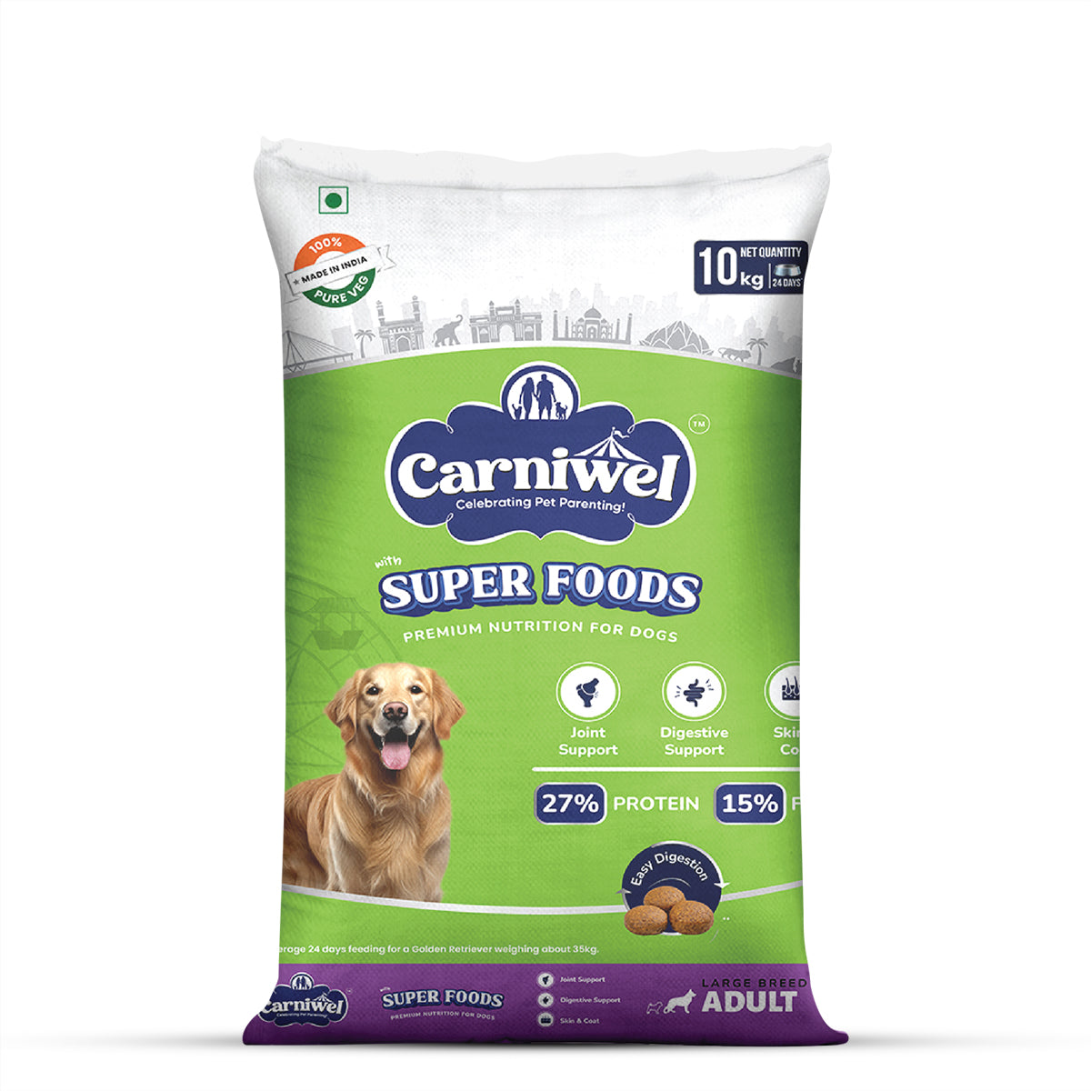 Carniwel Veg with Superfoods Dry Dog Food for Large Breed, Adult