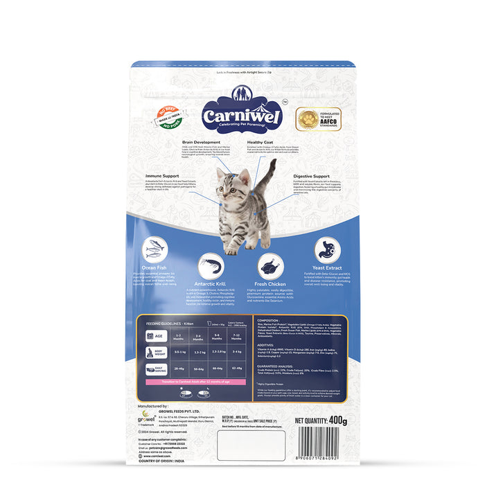 Carniwel Ocean Fish & Krill Dry Cat Food, Kitten