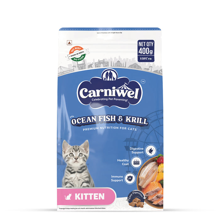 Carniwel Ocean Fish & Krill Dry Cat Food, Kitten