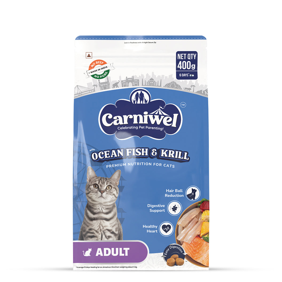 Carniwel Ocean Fish & Krill Dry Cat Food, Adult