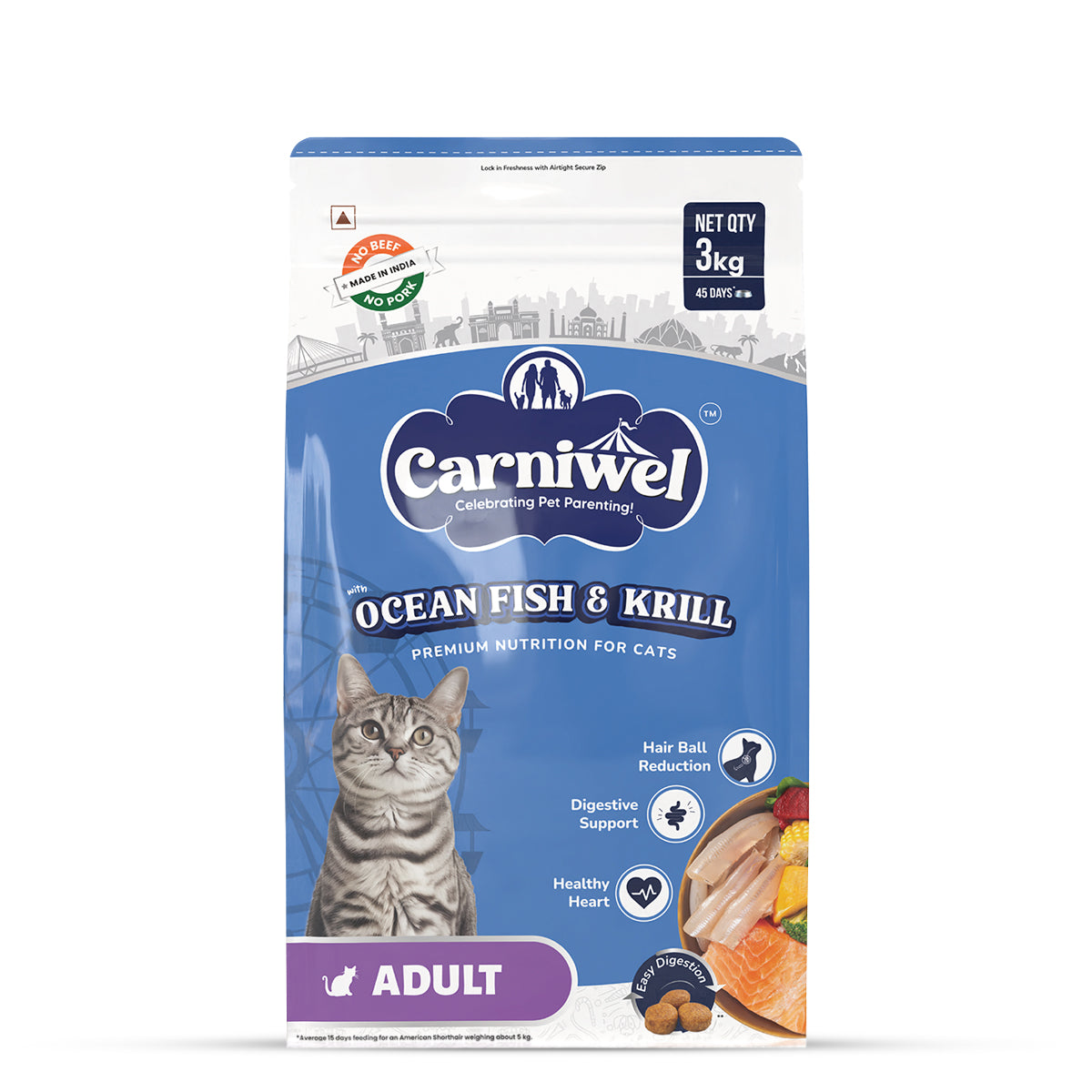 Carniwel Ocean Fish & Krill Dry Cat Food, Adult