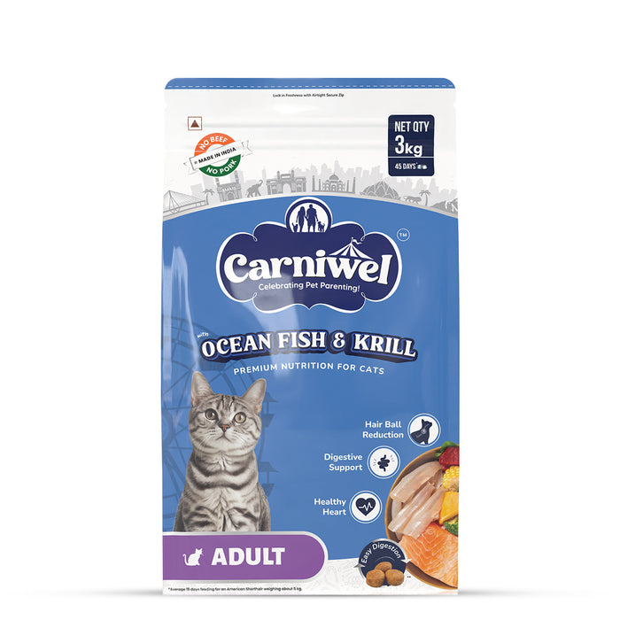 Carniwel Ocean Fish & Krill Dry Cat Food, Adult