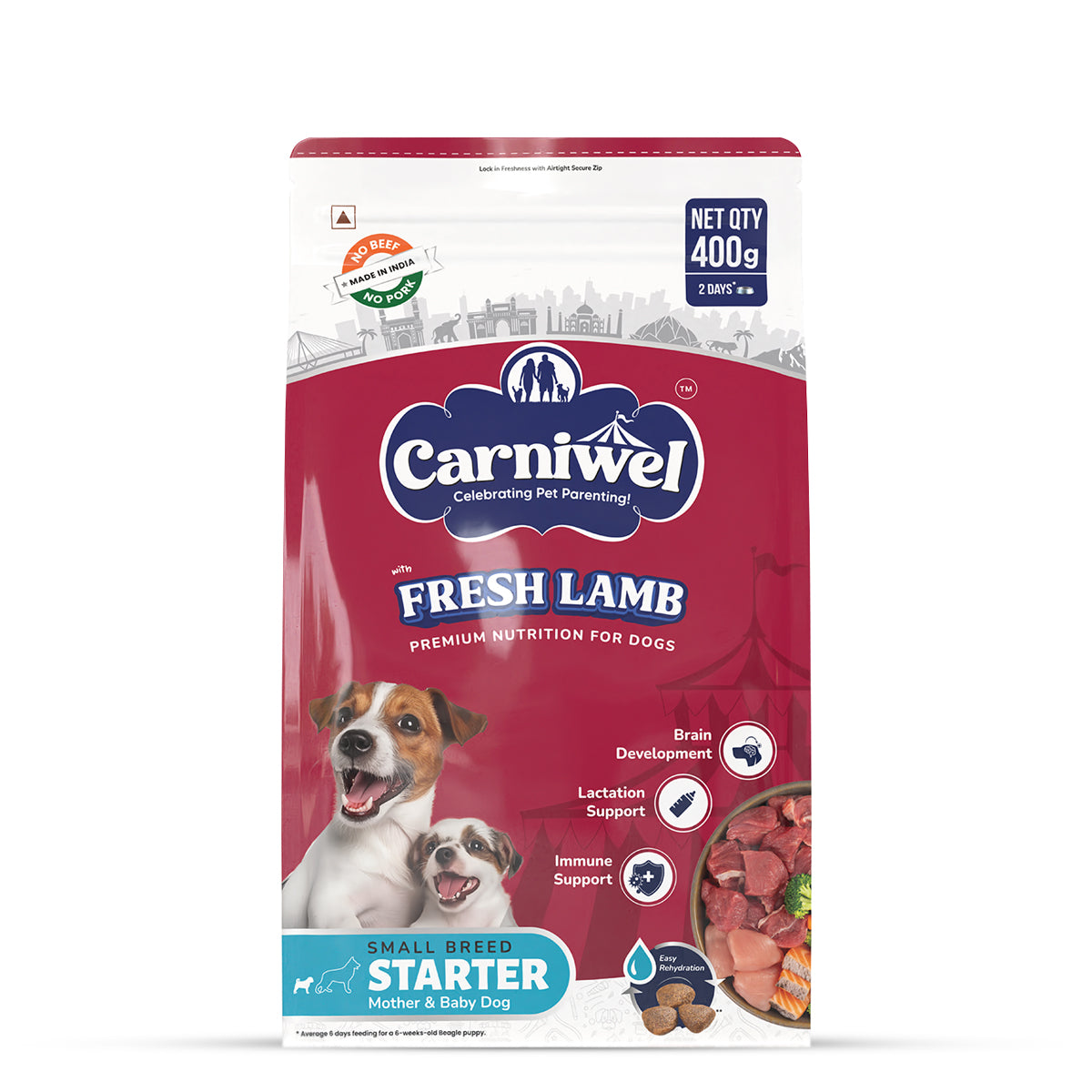Carniwel Fresh Lamb Dry Dog Food for Small Breed, Starter