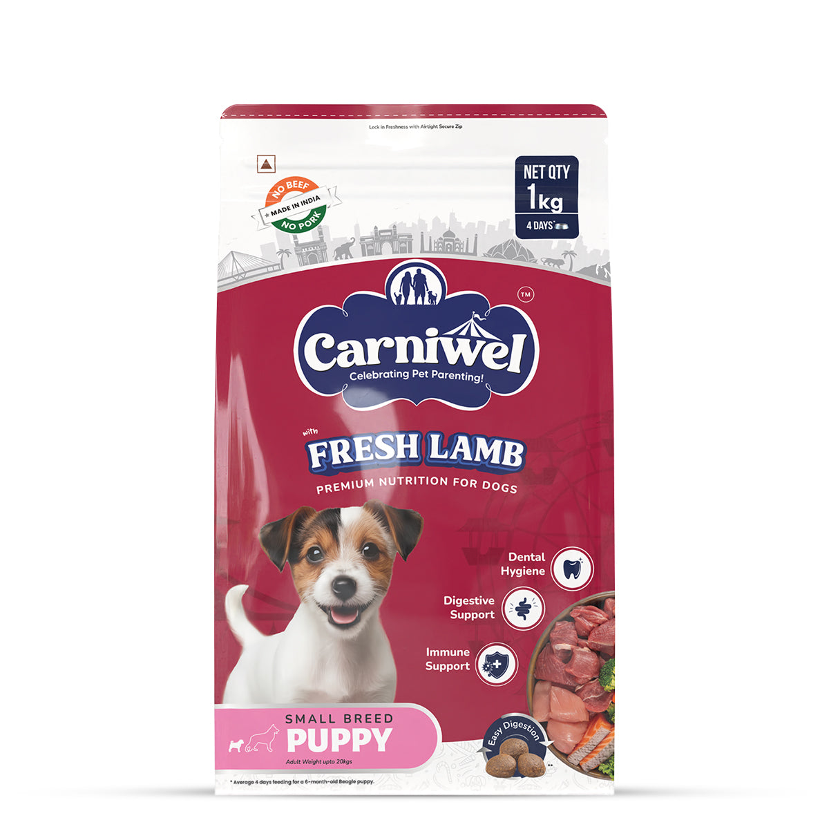 Carniwel Fresh Lamb Dry Dog Food for Small Breed, Puppy