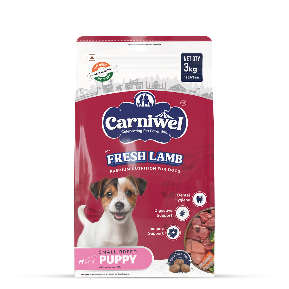 Carniwel Fresh Lamb Dry Dog Food for Small Breed, Puppy