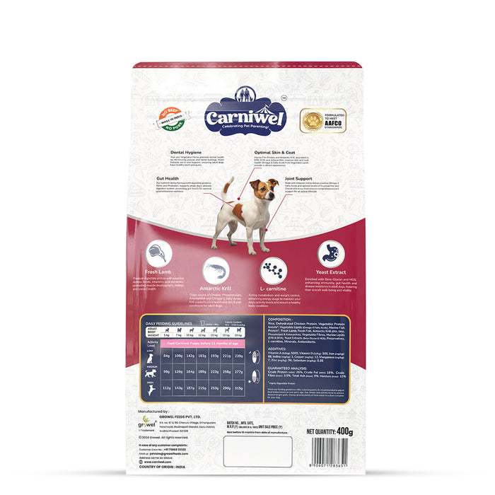 Carniwel Fresh Lamb Dry Dog Food for Small Breed, Adult