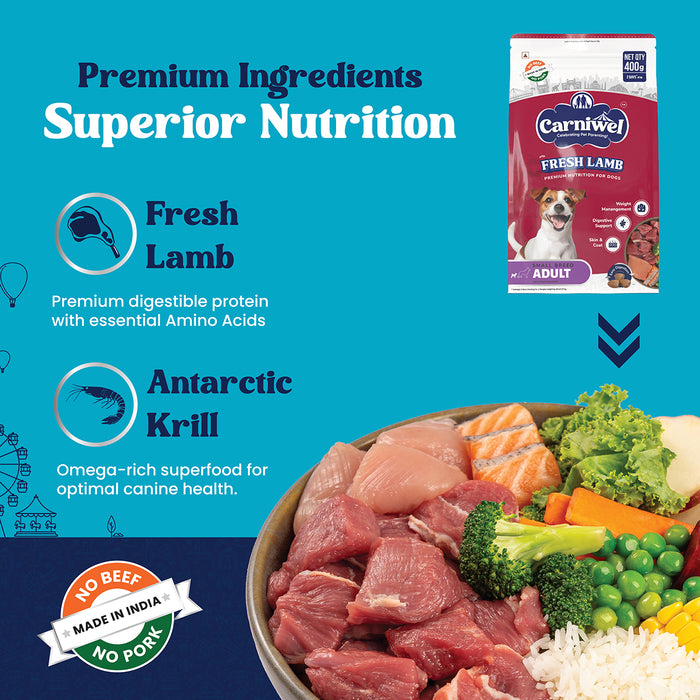 Carniwel Fresh Lamb Dry Dog Food for Small Breed, Adult