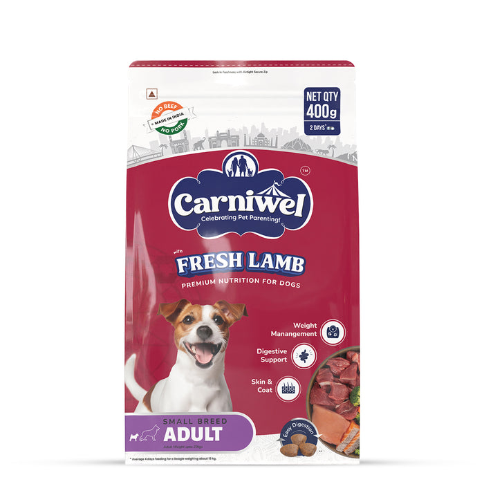 Carniwel Fresh Lamb Dry Dog Food for Small Breed, Adult