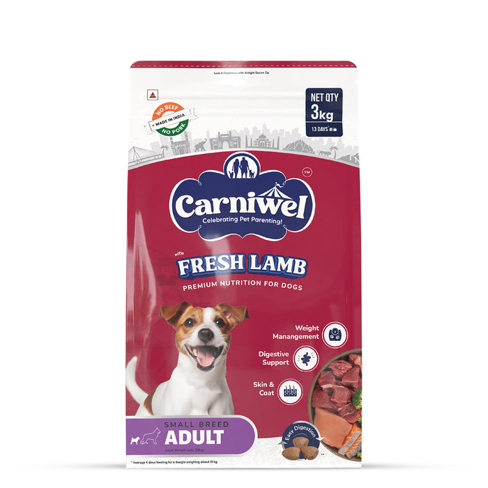 Carniwel Fresh Lamb Dry Dog Food for Small Breed, Adult