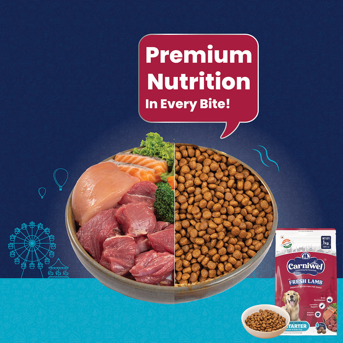 Carniwel Fresh Lamb Dry Dog Food for Large Breed, Starter
