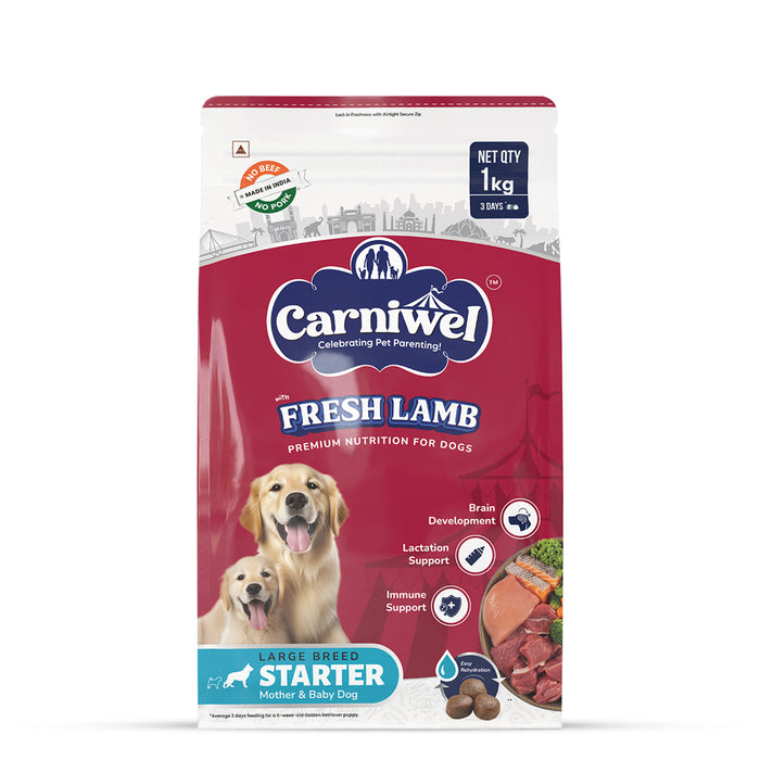 Carniwel Fresh Lamb Dry Dog Food for Large Breed, Starter