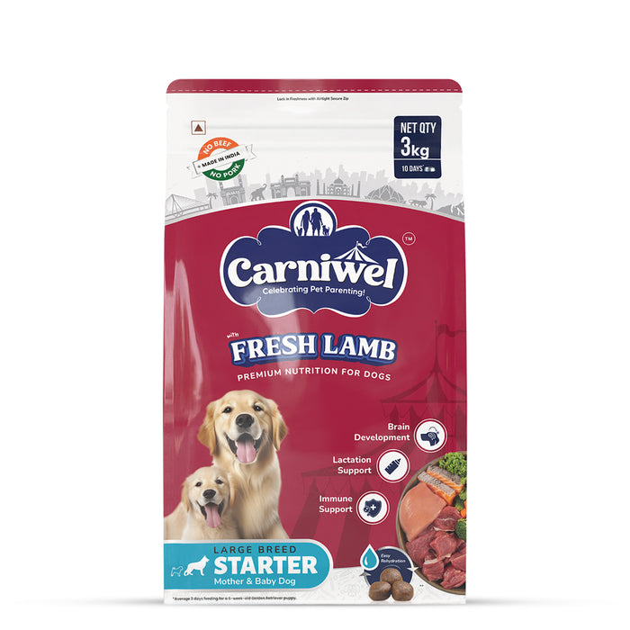 Carniwel Fresh Lamb Dry Dog Food for Large Breed, Starter