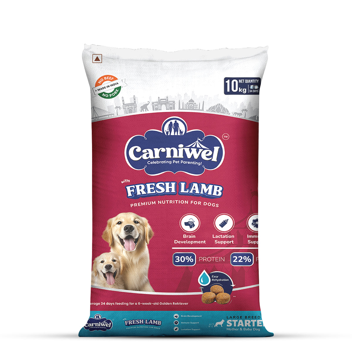 Carniwel Fresh Lamb Dry Dog Food for Large Breed, Starter