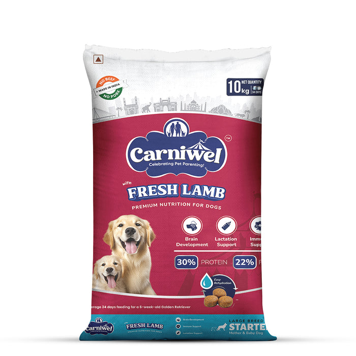Carniwel Fresh Lamb Dry Dog Food for Large Breed, Starter