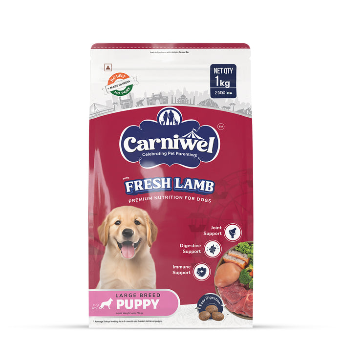 Carniwel Fresh Lamb Dry Dog Food for Large Breed, Puppy