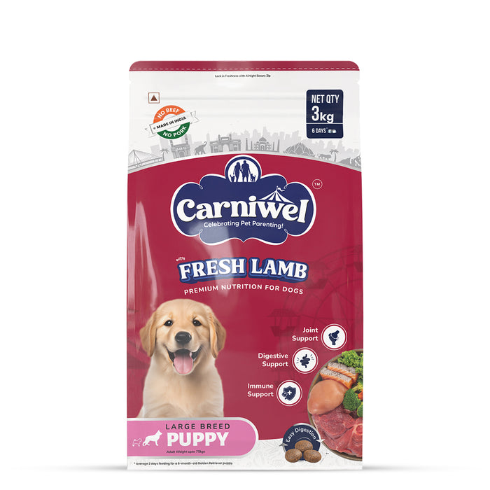 Carniwel Fresh Lamb Dry Dog Food for Large Breed, Puppy