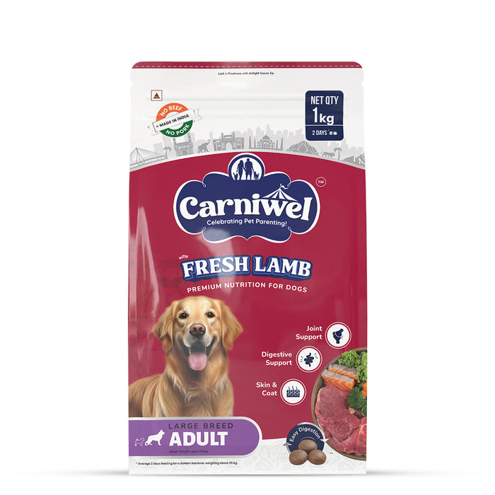 Carniwel Fresh Lamb Dry Dog Food for Large Breed, Adult