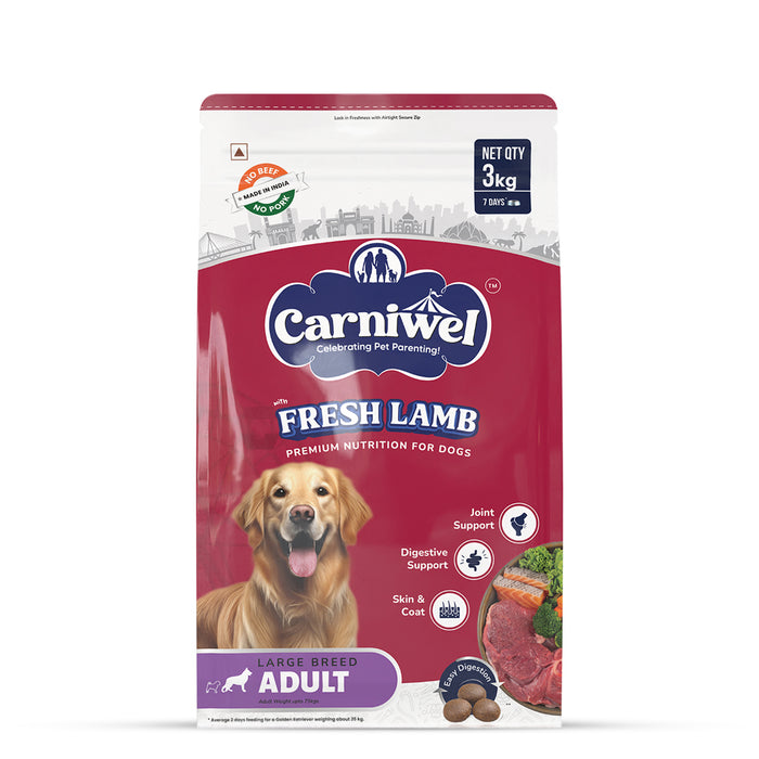 Carniwel Fresh Lamb Dry Dog Food for Large Breed, Adult