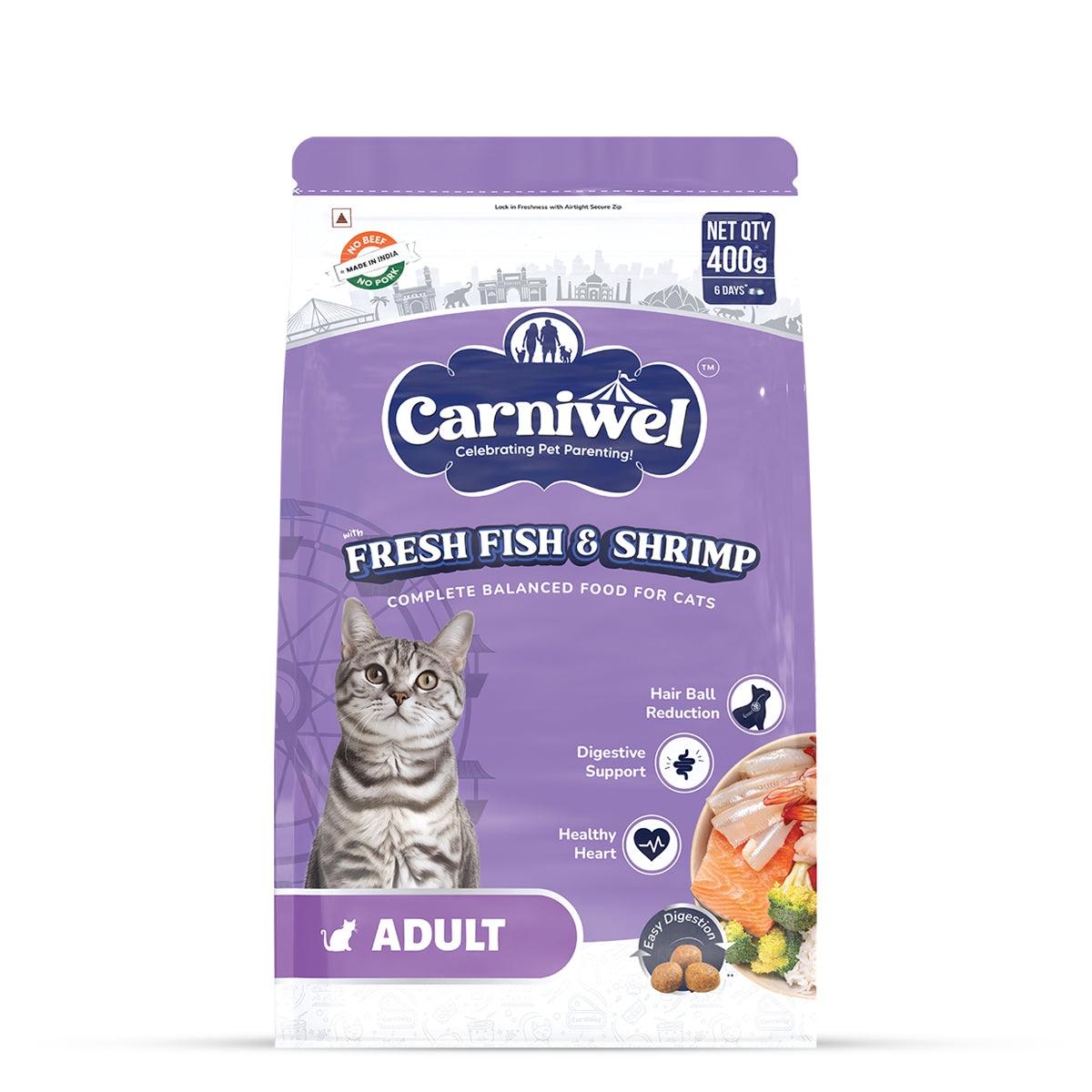 Carniwel Fresh Fish & Shrimp Dry Cat Food, Adult