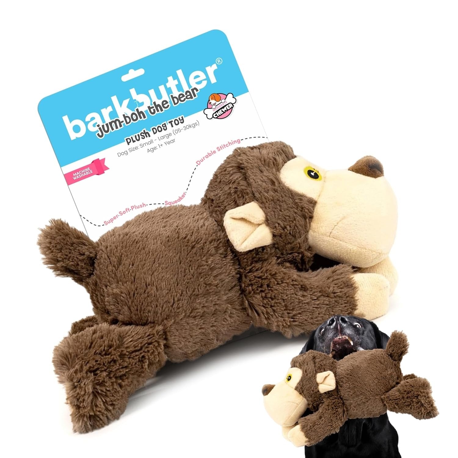Barkbutler Jumboh The Bear Dog Toy