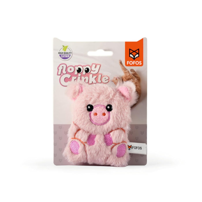 Fofos Floppy Crinkle Cat Toy Pig Interactive Cat Toy