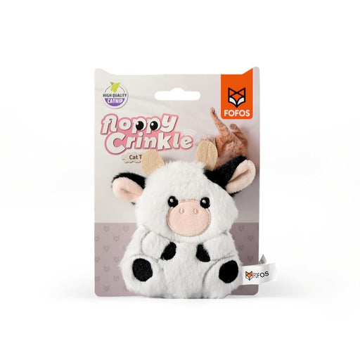 Fofos Floppy Crinkle Cat Toy Cow Interactive Cat Toy