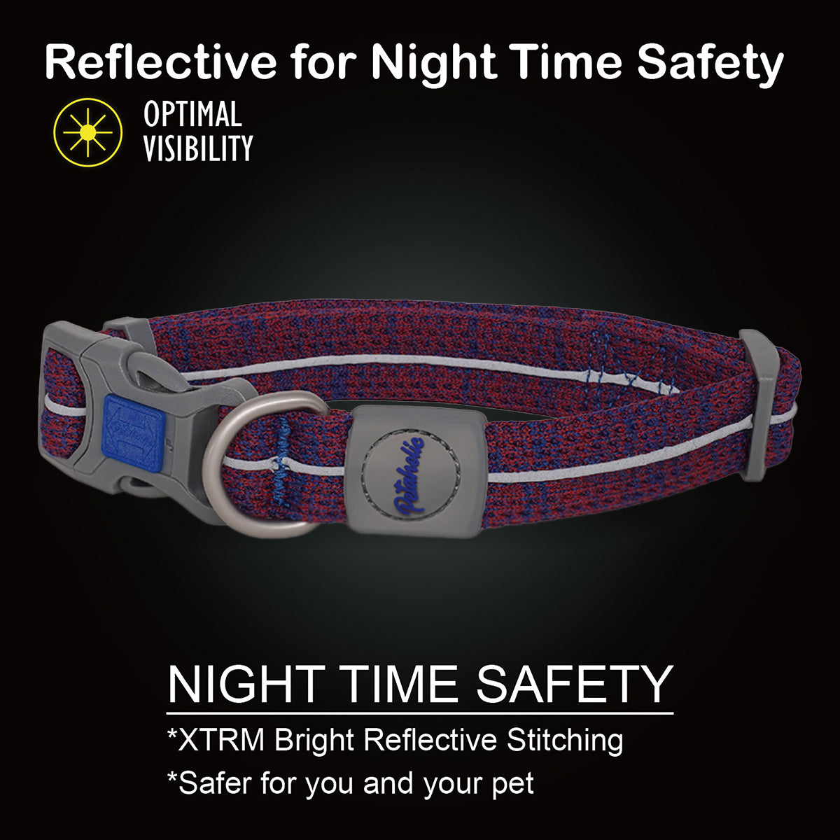 Petaholic Sports Series Pet Collar-Maroon