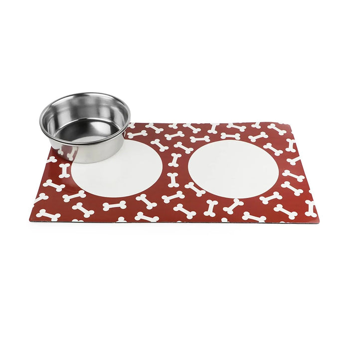 Pawpourri Stay On Mat Stainless Steel Pet Bowl Combo With Magnetic Base On Mat