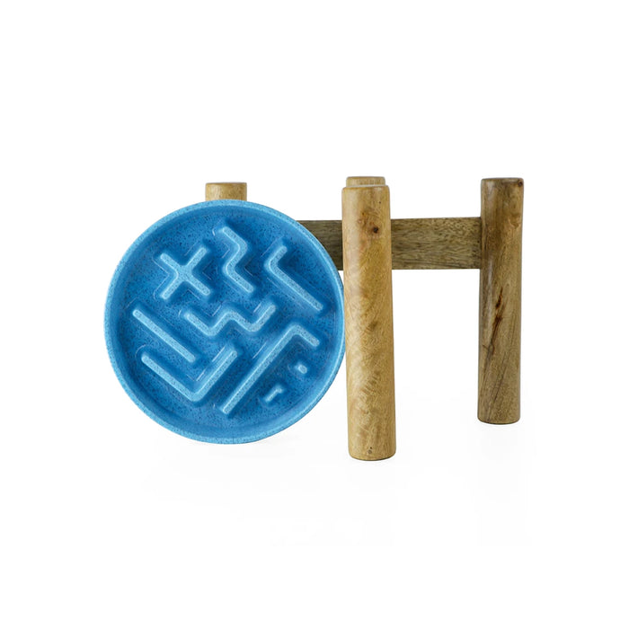 Pawpourri Geometric Slow Feed Melamine Bowl With Raised Diner For Medium To Large Sized Dogs