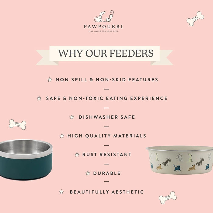 Pawpourri Geometric Slow Feed Melamine Bowl With Raised Diner For Medium To Large Sized Dogs