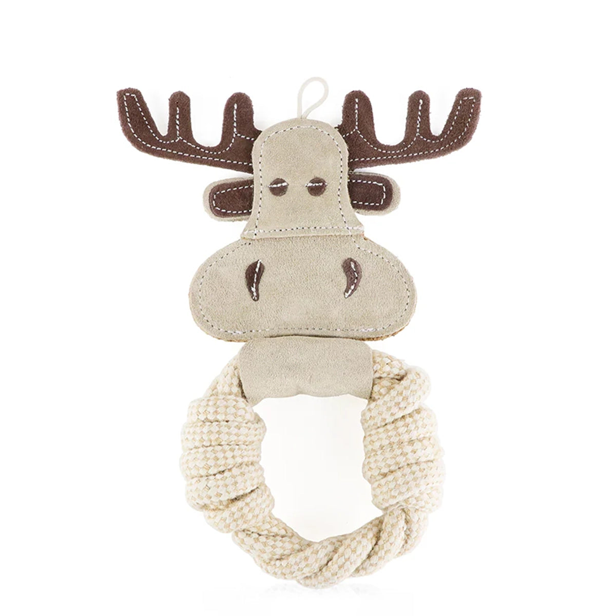Pawpourri Dark Brown Reindeer Suede And Rope Dog Toy