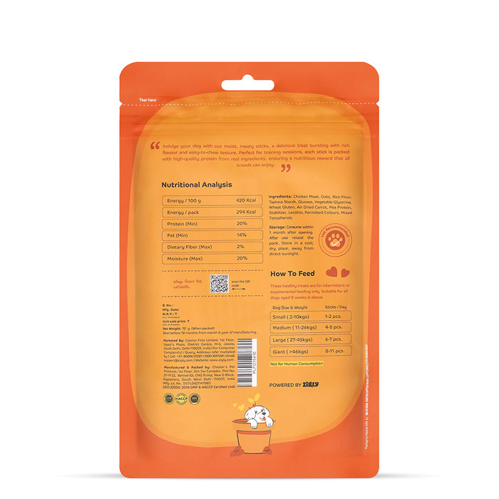 Applod Soft Carrot & Chicken Chew Sticks - 70 gm