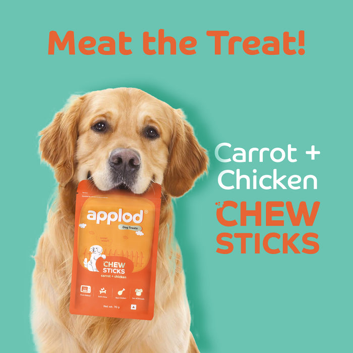 Applod Soft Carrot & Chicken Chew Sticks - 70 gm