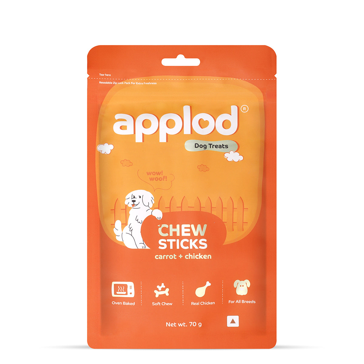 Applod Soft Carrot & Chicken Chew Sticks - 70 gm