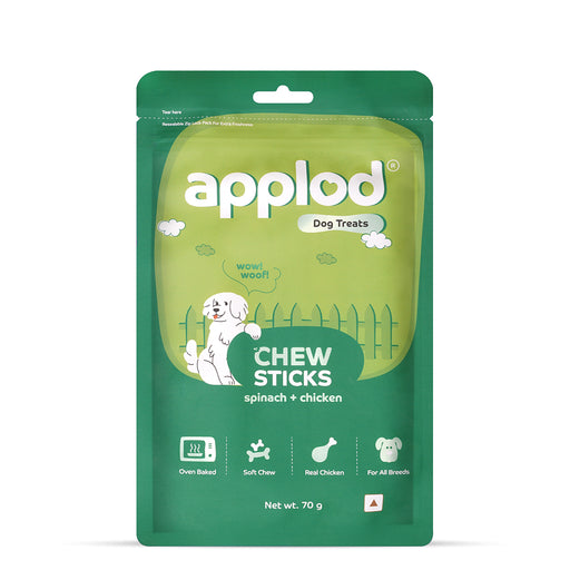 Applod Soft Spinach & Chicken Chew Sticks - 70 gm