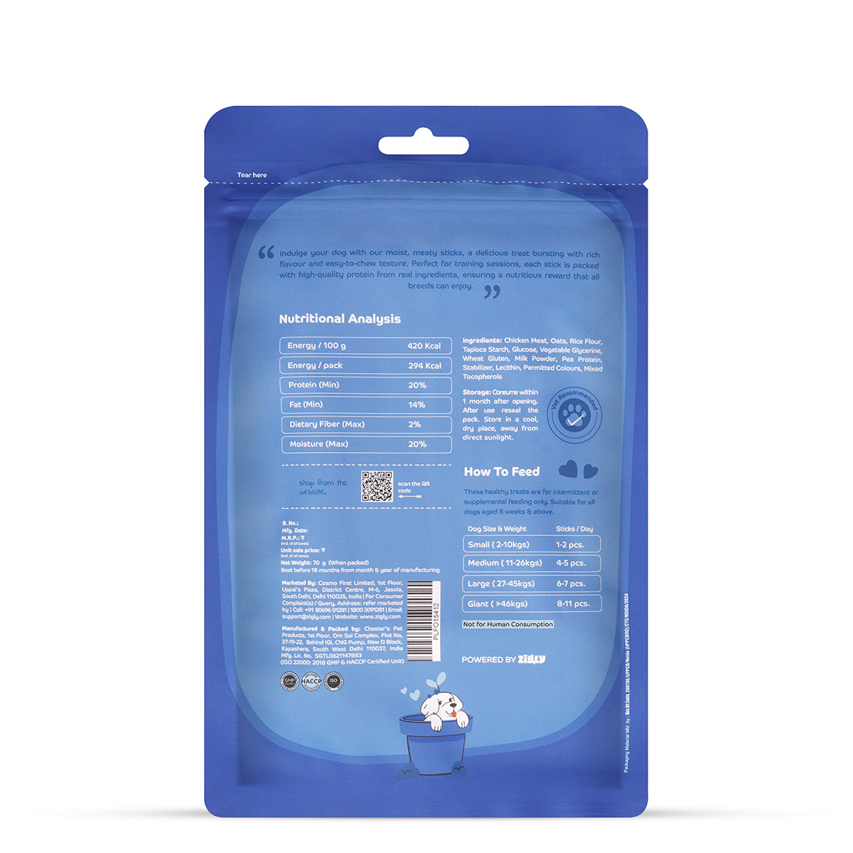 Applod Soft Milk & Chicken Chew Sticks - 70 gm - Pack of 5