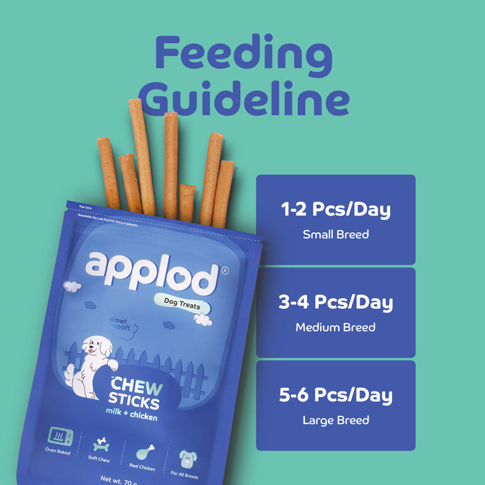 Applod Soft Milk & Chicken Chew Sticks - 70 gm