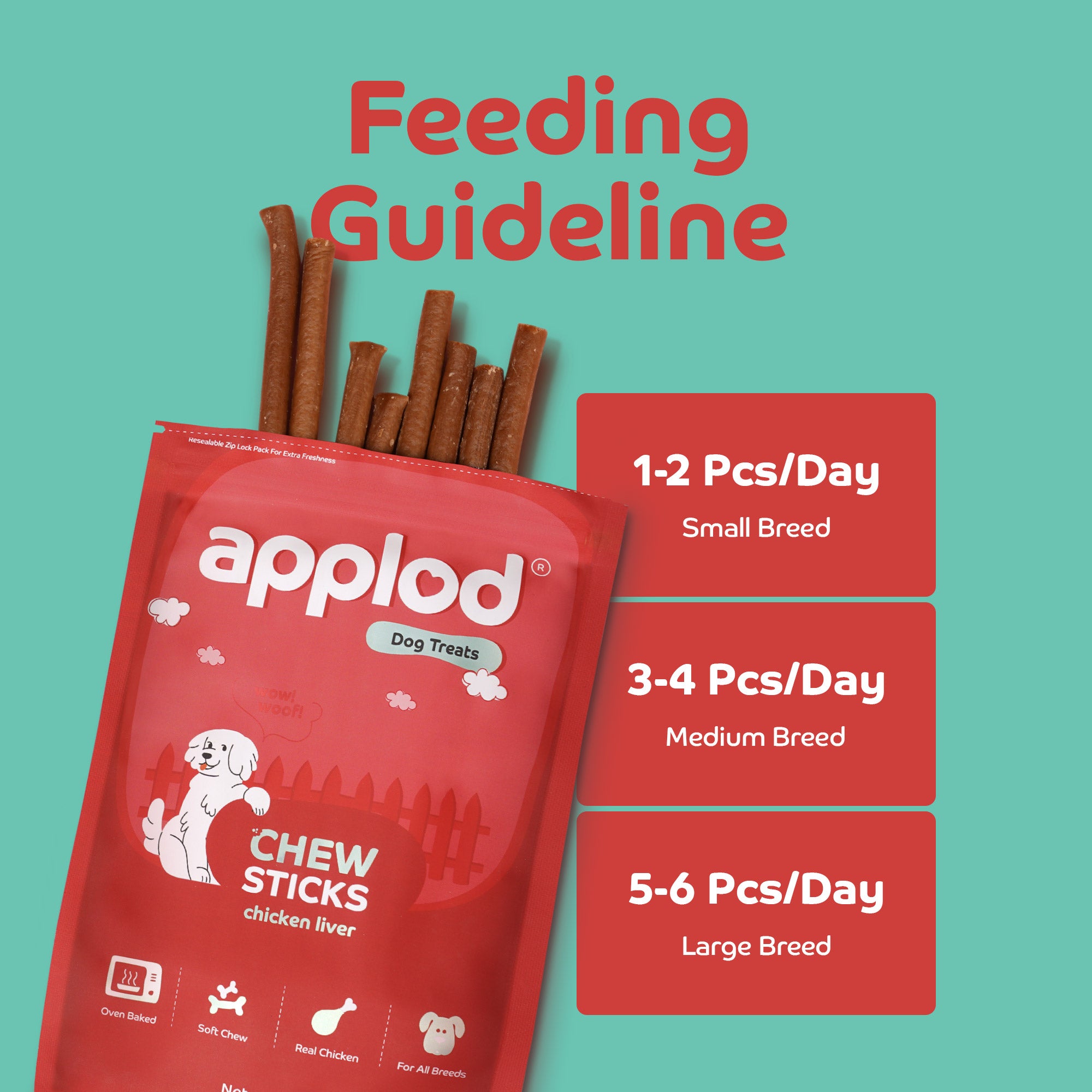 Applod Soft Chicken Liver Chew Sticks - 70 gm