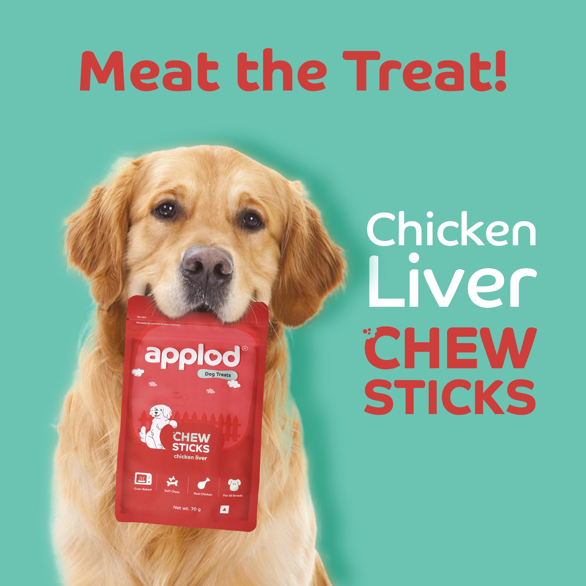 Applod Soft Chicken Liver Chew Sticks - 70 gm
