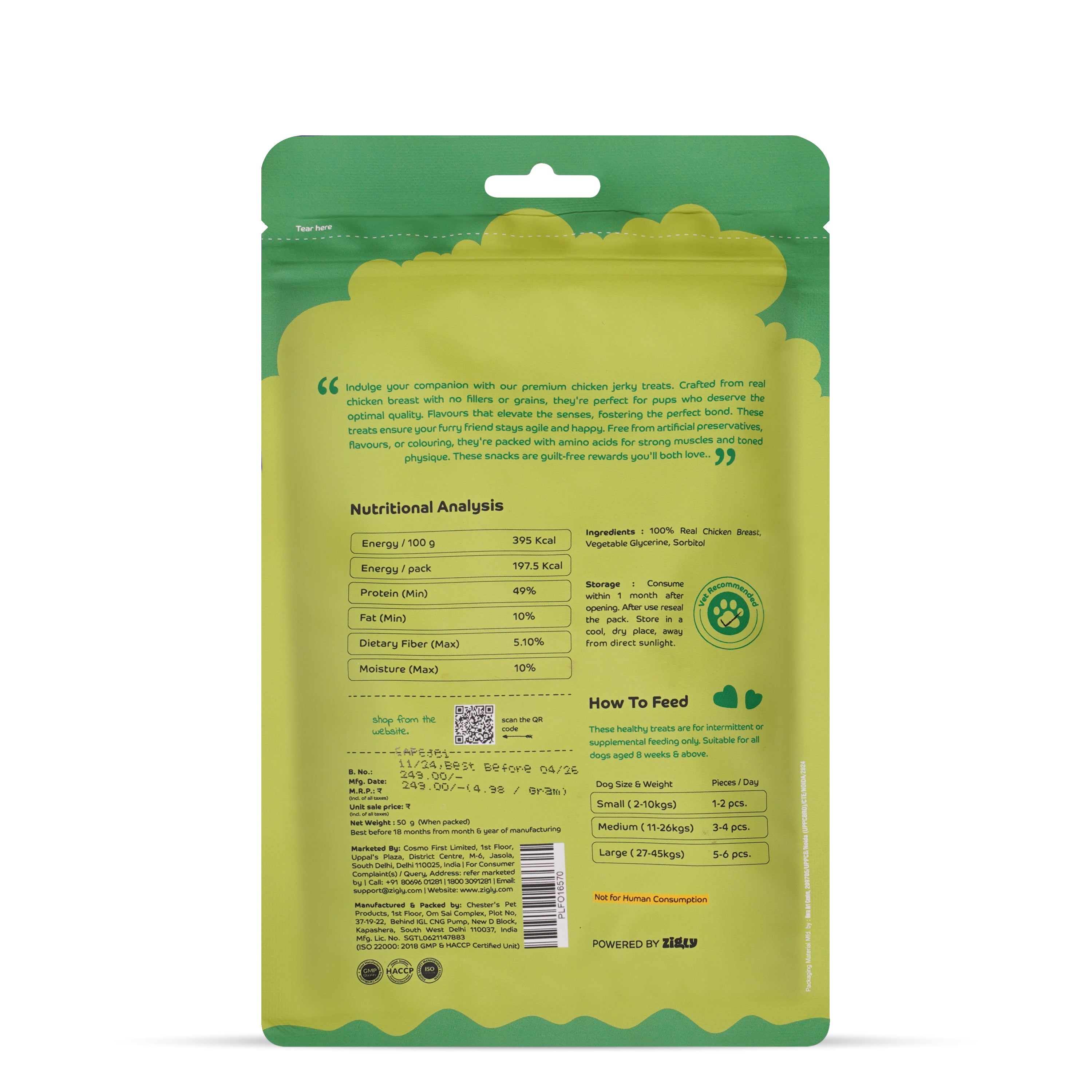 Applod Tender Chicken Breast Jerky Dog Treat 50 Gm