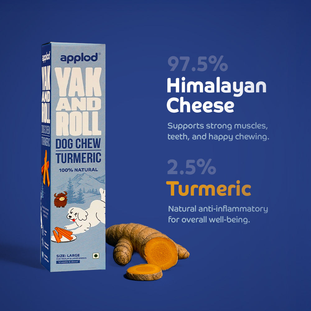 Applod Yak & Roll Natural Yak Chew Turmeric For Dogs