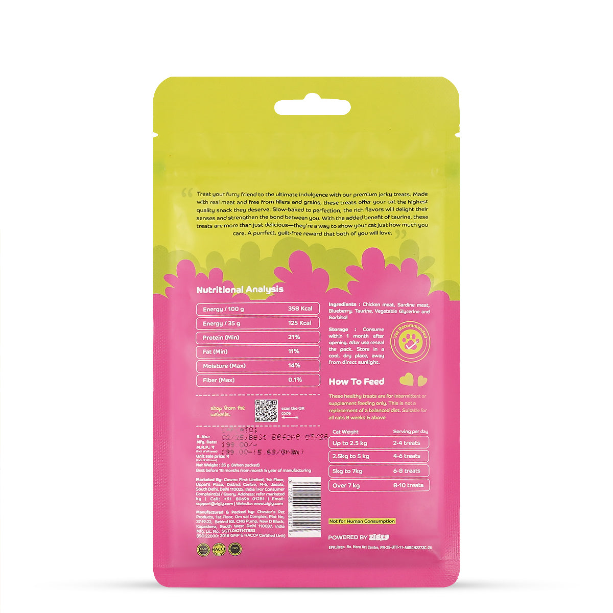 Applod Sardine with Blueberry Soft Cat Treat - 35 Gm