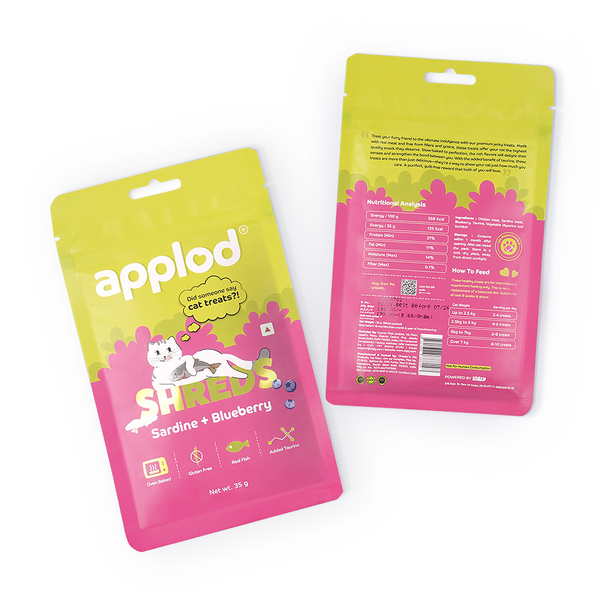 Applod Sardine with Blueberry Soft Cat Treat - 35 Gm